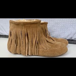 Lucky Brand Suede Fringe Moccasins